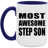 Most Awesome Step Son - 15oz Accent Mug Purple