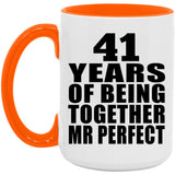 41st Anniversary 41 Years Of Being Mr Perfect - 15oz Accent Mug Orange