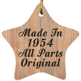 70th Birthday Made In 1954 All Parts Original - Star Ornament C