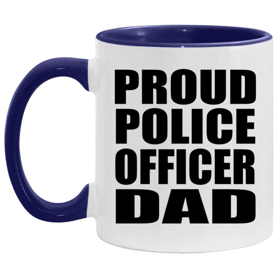 Proud Police Officer Dad - 11oz Accent Mug Purple