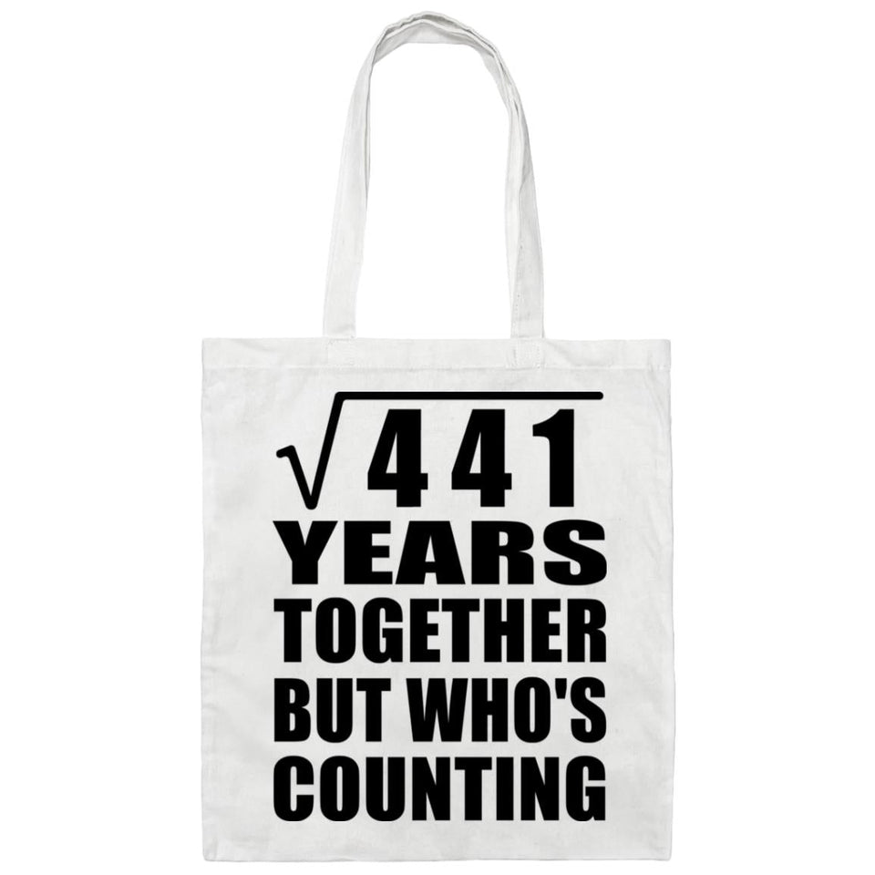 21st Anniversary Square Root of 441 Years Who's Counting - Tote Bag White