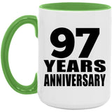97th Anniversary 97 Years Anniversary - 15oz Accent Mug Green