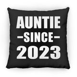 Auntie Since 2023 - Throw Pillow Black