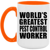 World's Greatest Pest Control Worker - 15oz Accent Mug Orange