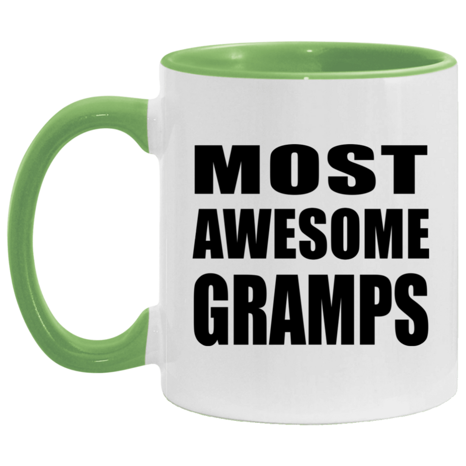 Most Awesome Gramps - 11oz Accent Mug Green