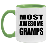 Most Awesome Gramps - 11oz Accent Mug Green