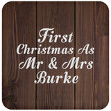 First Christmas As Mr & Mrs Burke - Drink Coaster D
