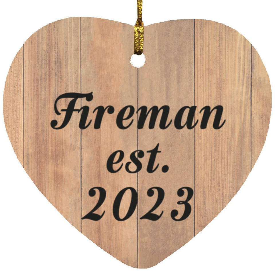 Fireman Established Est. 2023 - Heart Ornament C