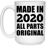 4th Birthday Made in 2020 All Parts Original - 15oz Coffee Mug