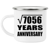 84th Anniversary Square Root of 7056 Years Anniversary - 12oz Camping Mug
