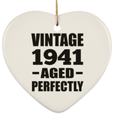 83rd Birthday Vintage 1941 Aged Perfectly - Heart Ornament
