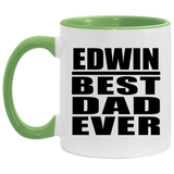 Edwin Best Dad Ever - 11oz Accent Mug Green