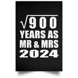 30th Anniversary Square Root of 900 Years As Mr & Mrs 2024 - Poster Portrait