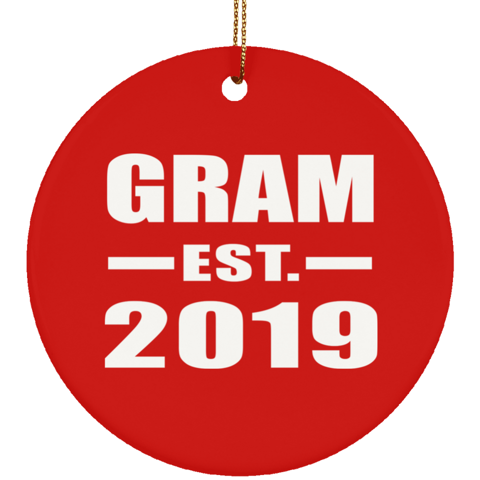 Gram Established EST. 2019 - Circle Ornament