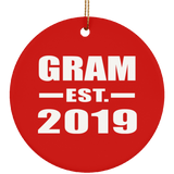 Gram Established EST. 2019 - Circle Ornament