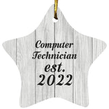 Computer Technician Established Est. 2022 - Star Ornament F