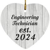 Engineering Technician Established Est. 2024 - Heart Ornament F