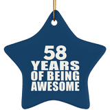 58th Birthday 58 Years Of Being Awesome - Star Ornament
