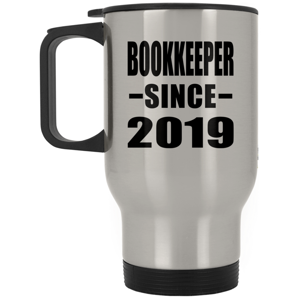Bookkeeper Since 2019 - Silver Travel Mug