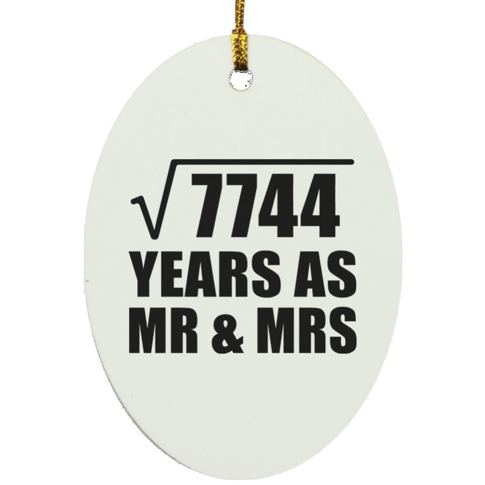 88th Anniversary Square Root of 7744 Years As Mr & Mrs - Oval Ornament