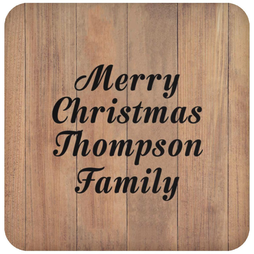 Merry Christmas Thompson Family - Drink Coaster C