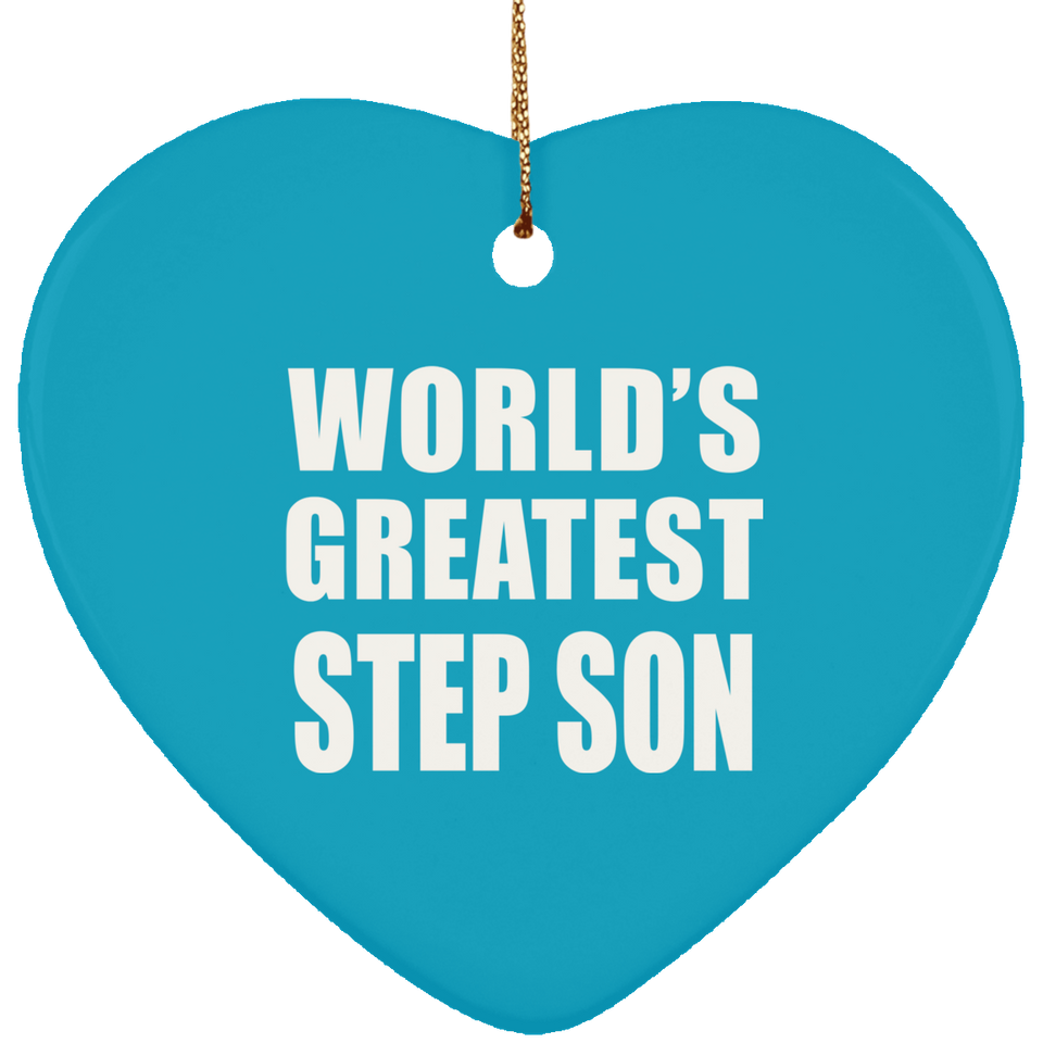 World's Greatest Step Son - Heart Ornament