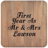 First Year As Mr & Mrs Lawson - Drink Coaster C