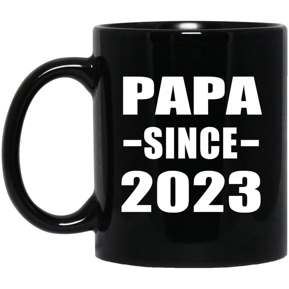 Papa Since 2023 - 11oz Coffee Mug Black