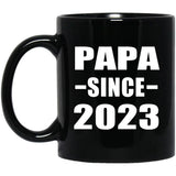 Papa Since 2023 - 11oz Coffee Mug Black