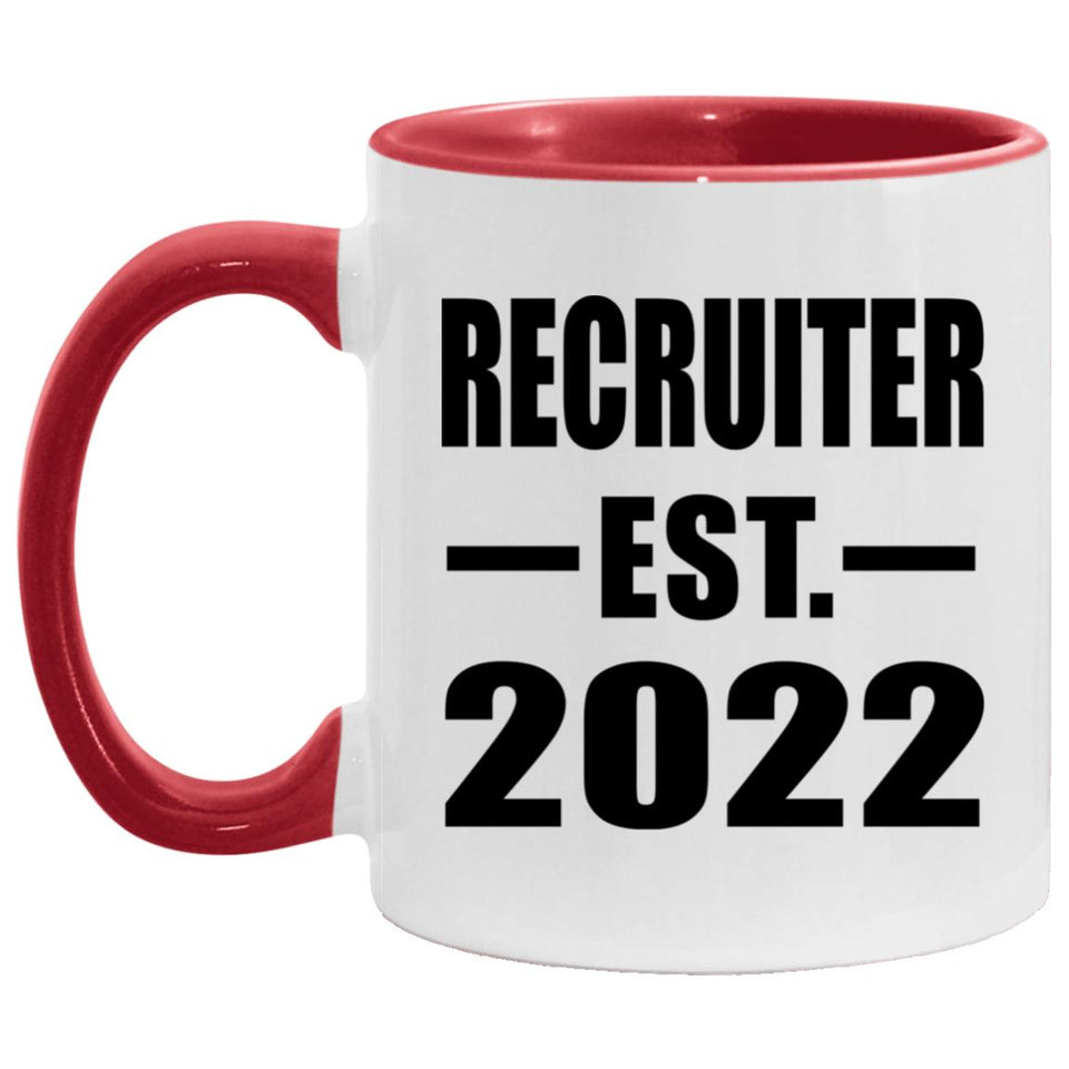 Recruiter Established EST. 2022 - 11oz Accent Mug Red