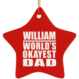 William World's Okayest Dad - Star Ornament