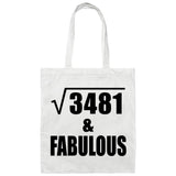59th Birthday Square Root of 3481 & Fabulous - Tote Bag White