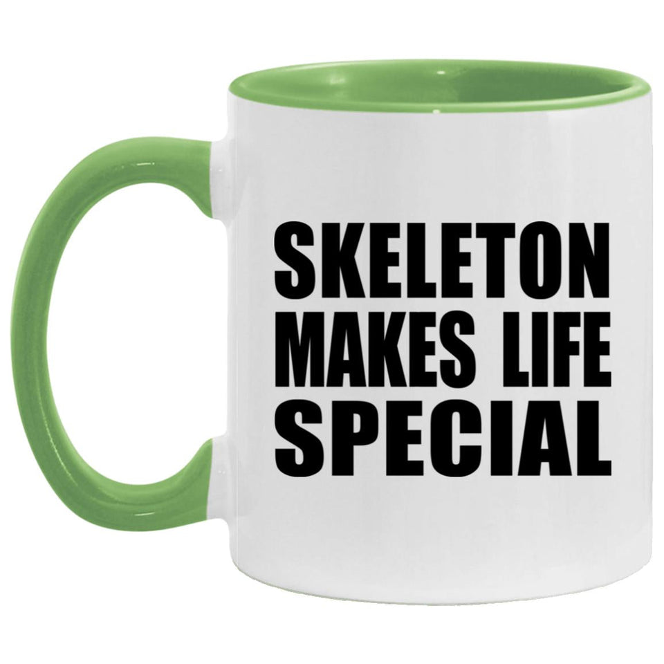 Skeleton Makes Life Special - 11oz Accent Mug Green