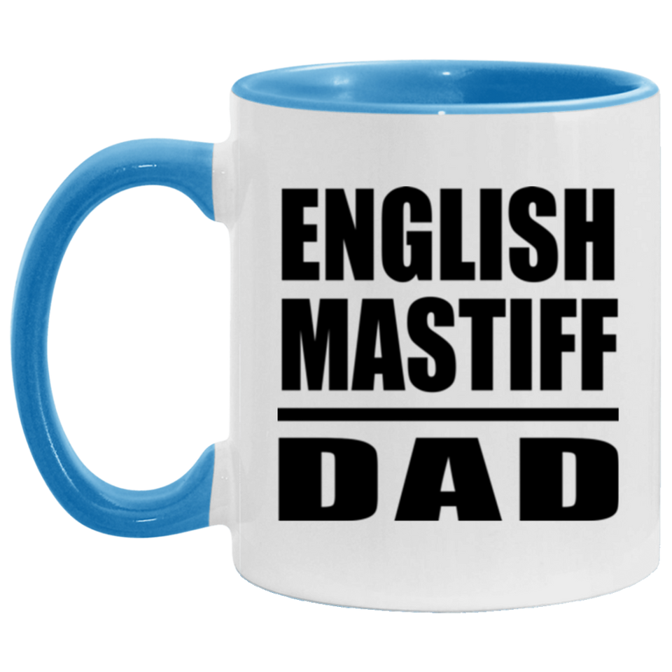 English Mastiff Dad - 11oz Accent Mug Blue