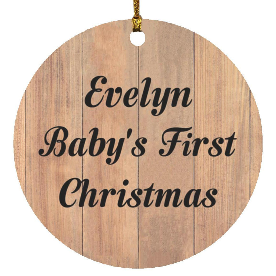 Evelyn Baby's First Christmas - Circle Ornament C