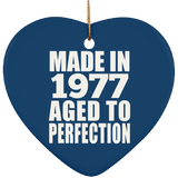 47th Birthday Made In 1977 Aged to Perfection - Heart Ornament