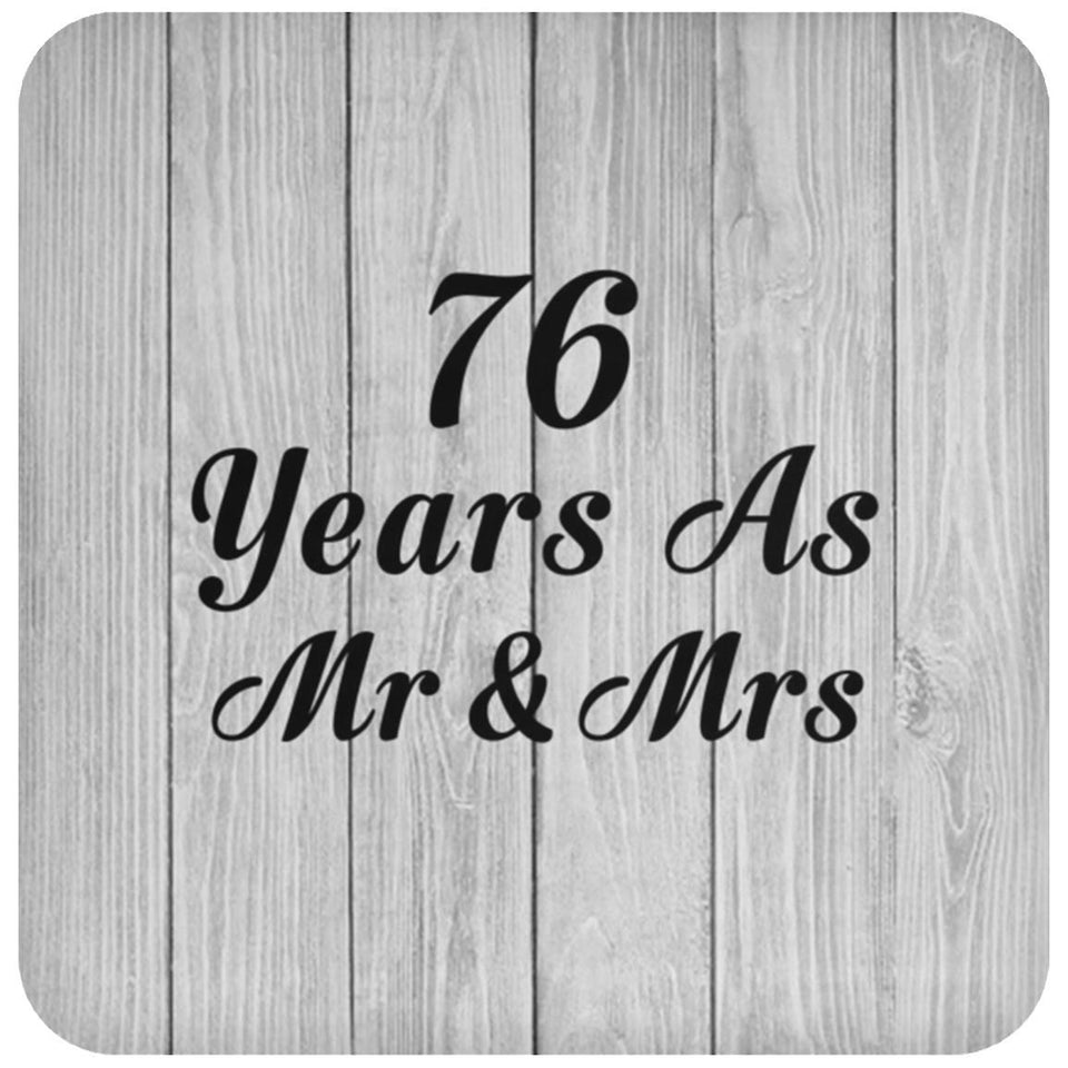 76th Anniversary 76 Years As Mr & Mrs - Drink Coaster F