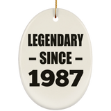 37th Birthday Legendary Since 1987 - Oval Ornament