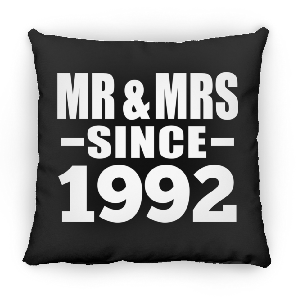 32nd Anniversary Mr & Mrs Since 1992 - Throw Pillow Black