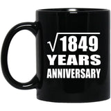 43rd Anniversary Square Root of 1849 Years Anniversary - 11oz Coffee Mug Black