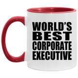 World's Best Corporate Executive - 11oz Accent Mug Red