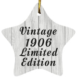 118th Birthday Vintage 1906 Limited Edition - Star Ornament F