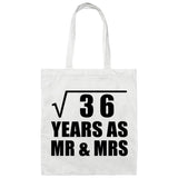 6th Anniversary Square Root of 36 Years As Mr & Mrs - Tote Bag White