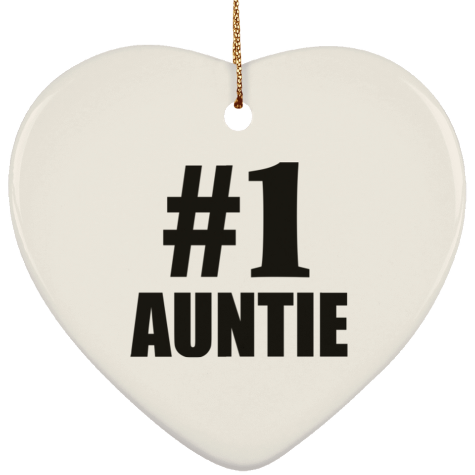 Number One #1 Auntie - Heart Ornament