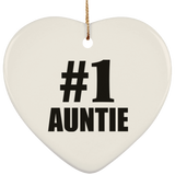 Number One #1 Auntie - Heart Ornament