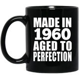 64th Birthday Made In 1960 Aged to Perfection - 11 Oz Coffee Mug Black