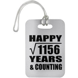 Happy 34th Anniversary Square Root of 1156 Years & Counting - Luggage Bag Tag
