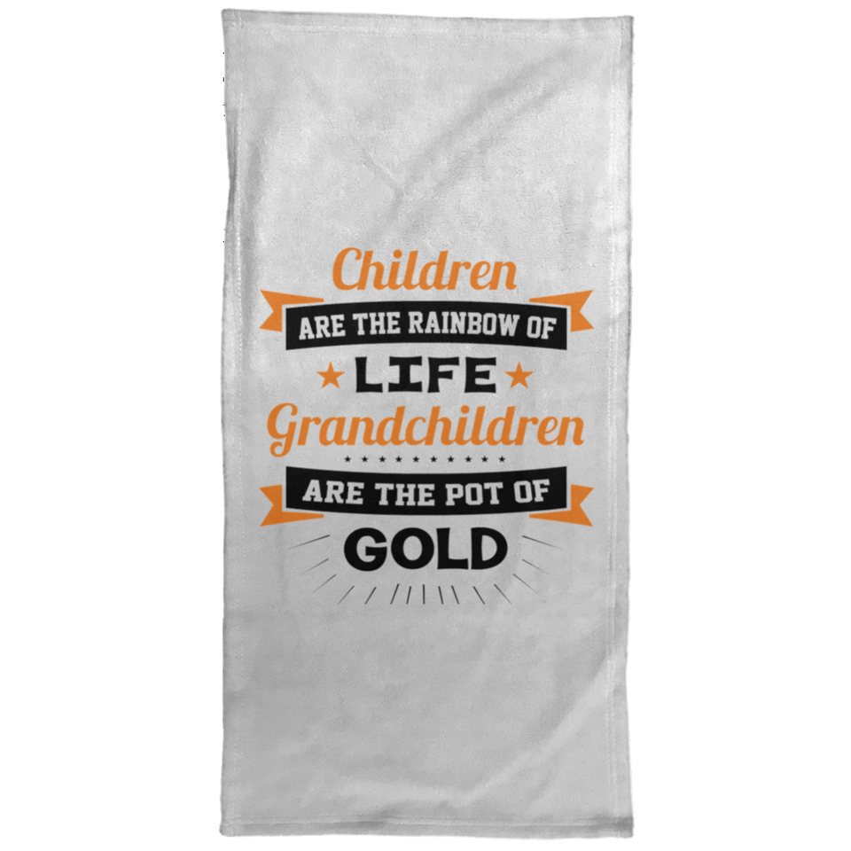 Children Are Rainbow Of Life, Grandchildren Are Pot Of Gold - Hand Towel