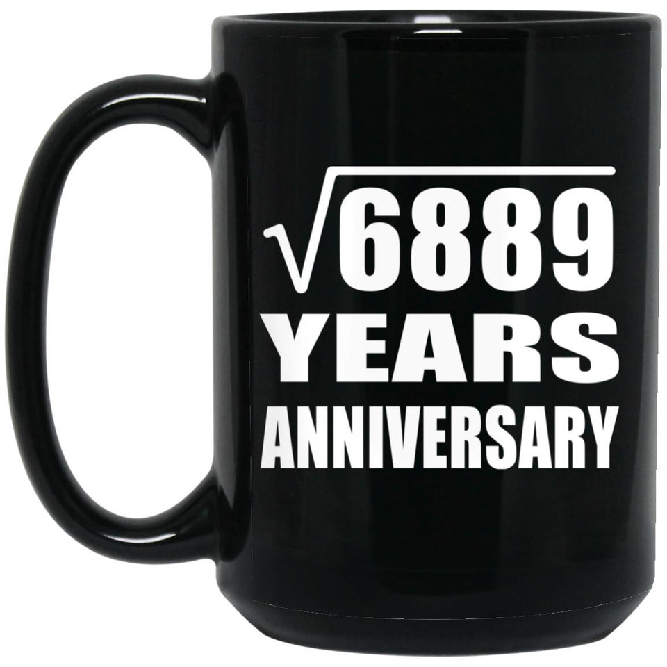 83rd Anniversary Square Root of 6889 Years Anniversary - 15oz Coffee Mug Black