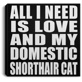 All I Need Is Love And My Domestic Shorthair Cat - Canvas Square